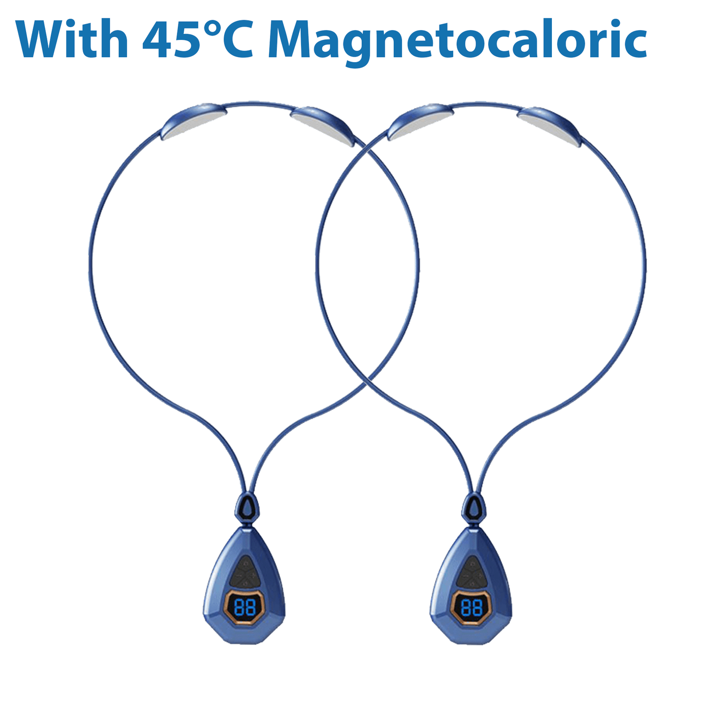 EMS Portable Lymphatic Relief Neck Massager JC 1688 2PCS BLUE With 45°C Magnetocaloric 