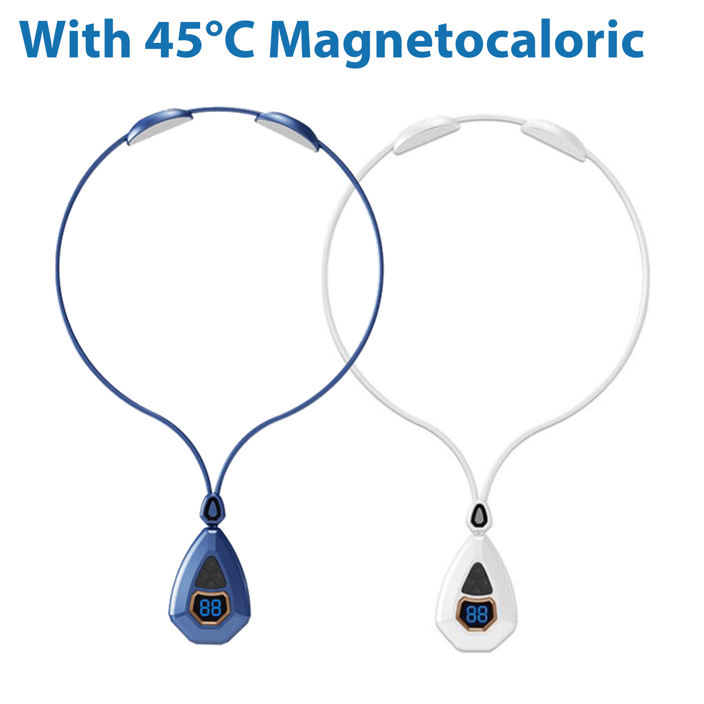 EMS Portable Lymphatic Relief Neck Massager JC 1688 BLUE + WHITE With 45°C Magnetocaloric 