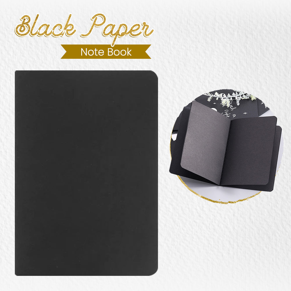 Superior Metallic Glitter Double Color Marker AY 1688 Black Paper Note Book 