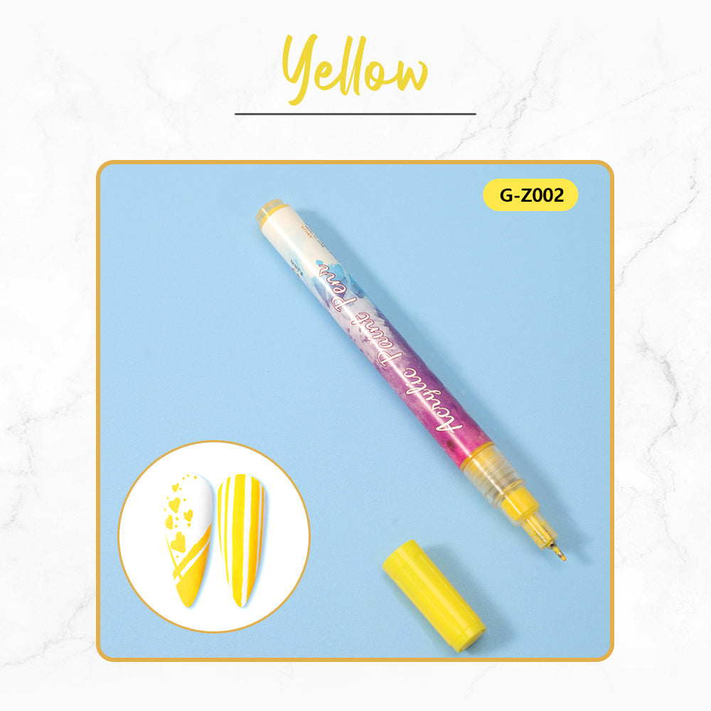 12 Colors Ultra Thin Curve Manicure Marker AY 1688 Yellow 