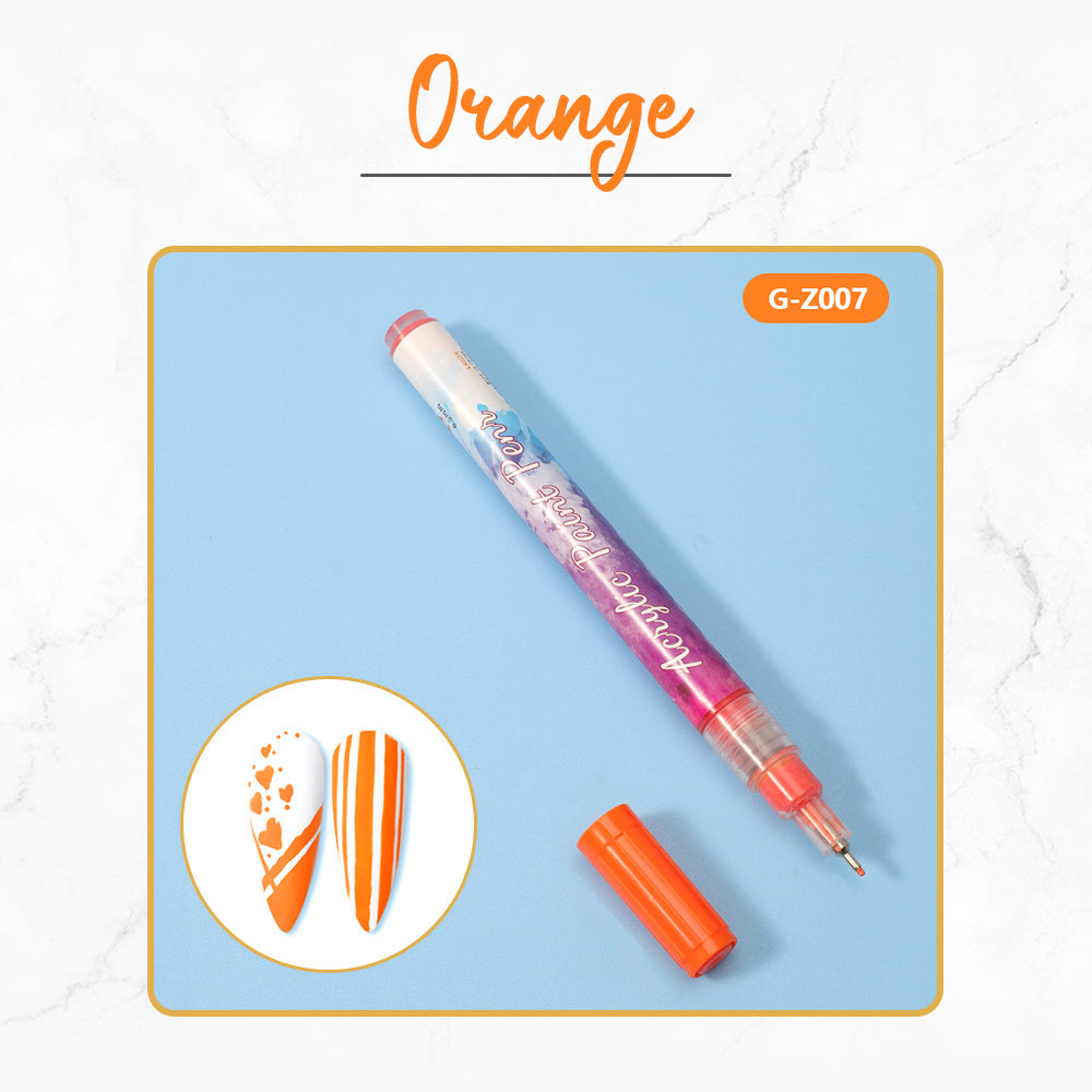 12 Colors Ultra Thin Curve Manicure Marker AY 1688 Orange 